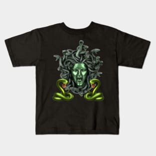 Green Snake Medusa Gorgon Kids T-Shirt